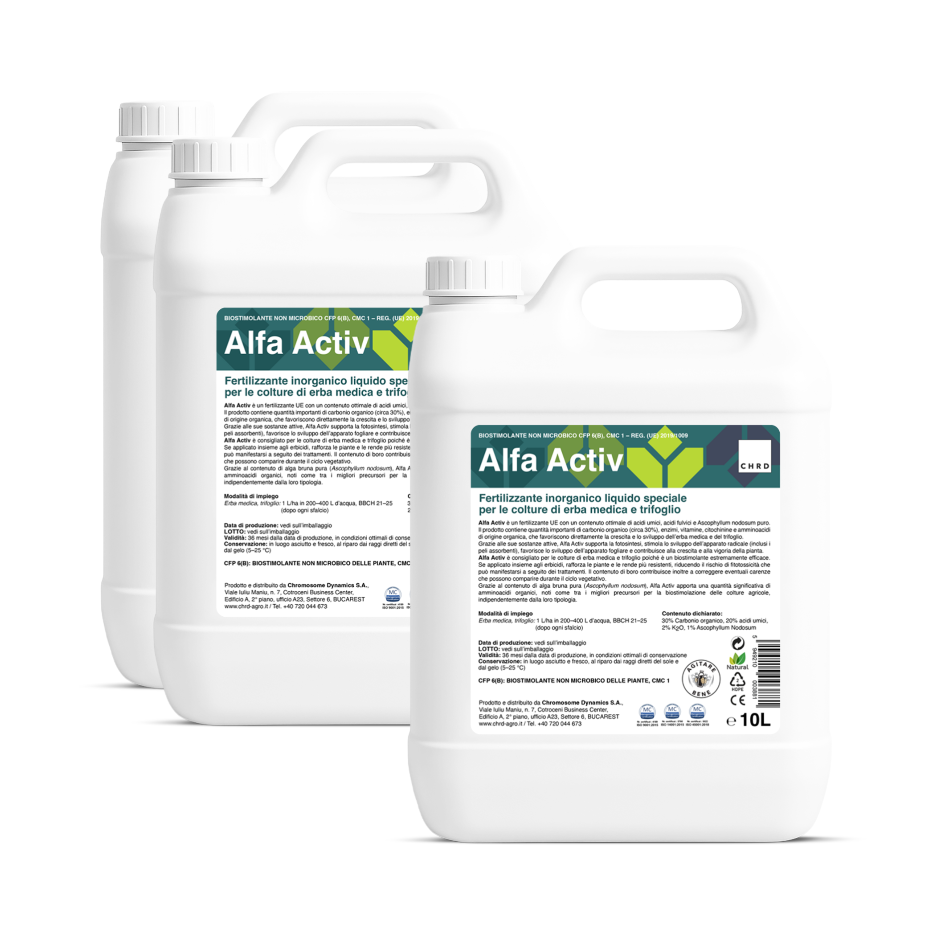 (2+1 GRATIS) ALFA ACTIV, Fertilizzante liquido inorganico per erba medica e trifoglio